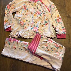Matilda Jane Floral Kids Pajama Set - Pink and White